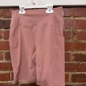 all in motion Rose Dust High-Rise Bike Shorts with Side Pockets